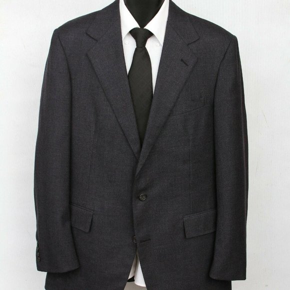 Vintage Polo by Ralph Lauren Charcoal Wool Single Vent Sport Coat Mens 42 L